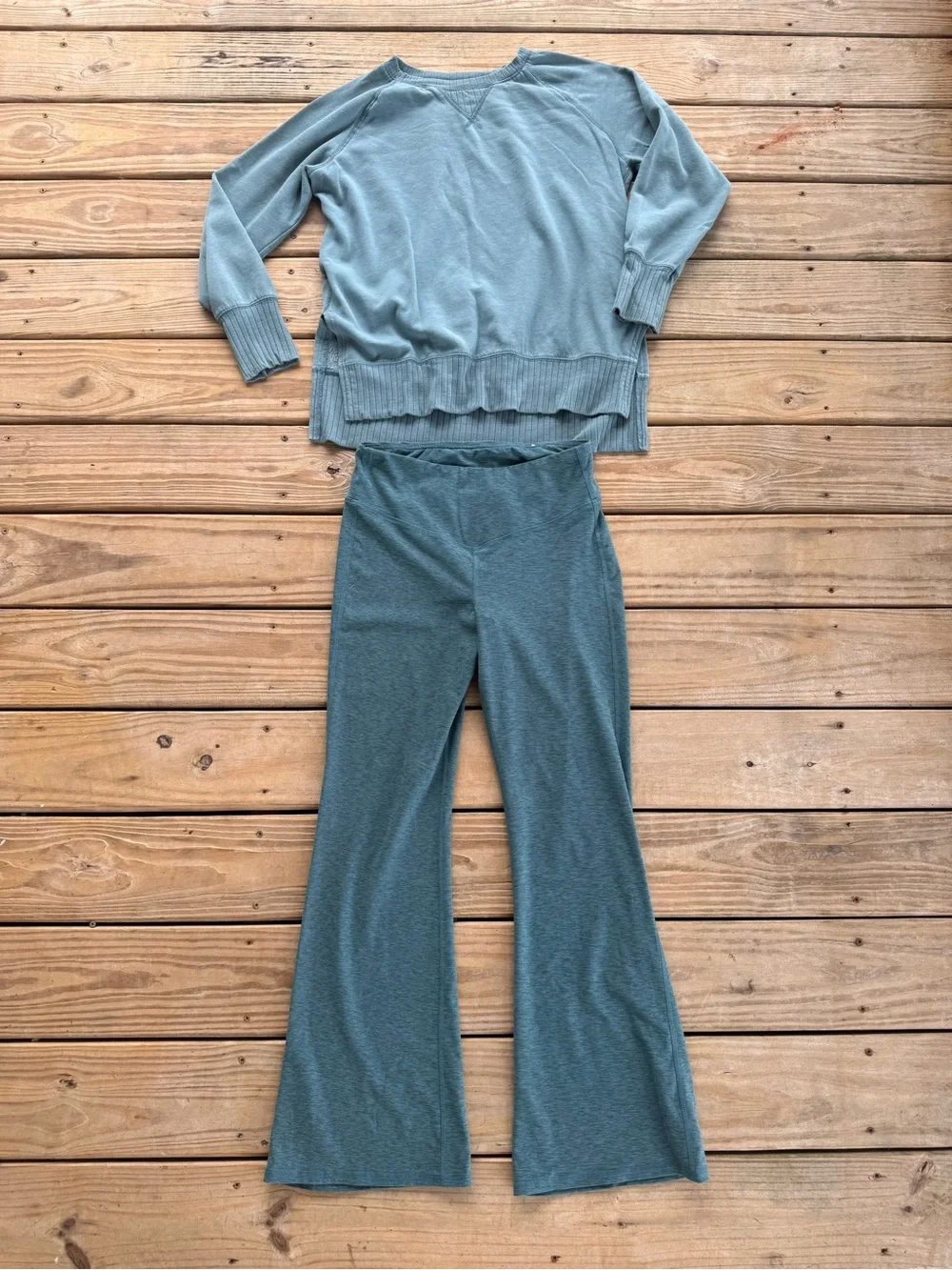 Maurices Blue Lounge Set | Ribbed Sweatshirt & Wide Leg Pants Matching Set